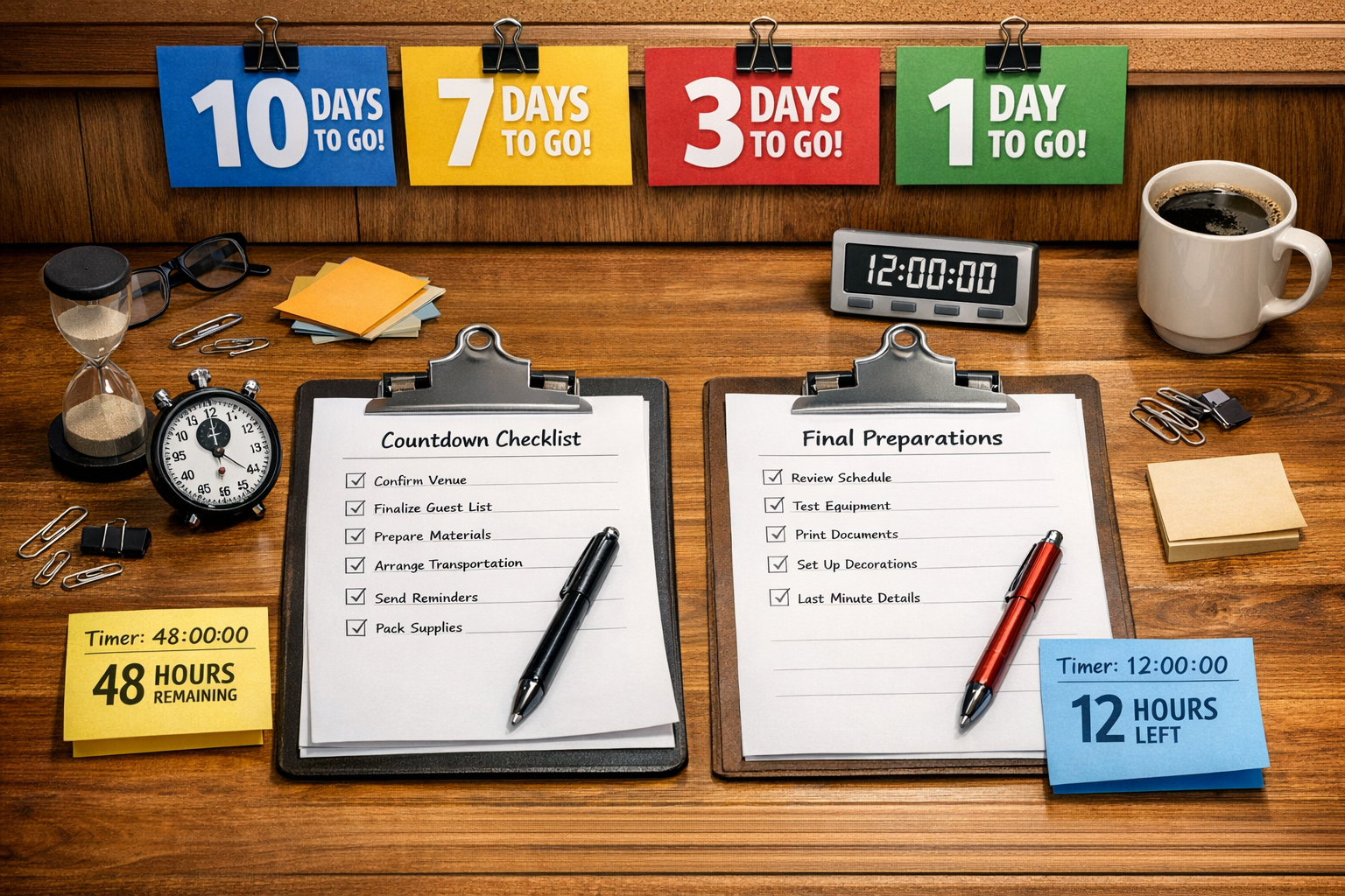 Takvim ve geri sayım notları